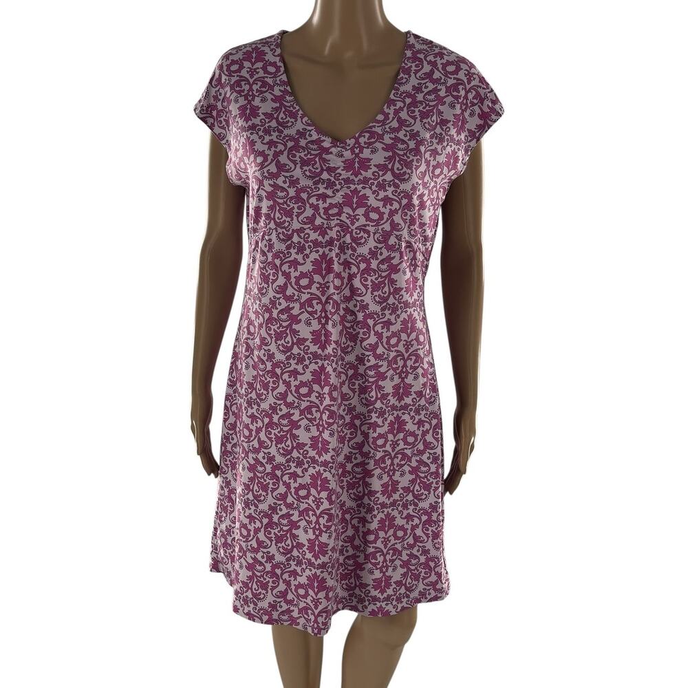 Title Nine Pink Paisley Daring Diamalete Short Sleeve Dress - Picture 2 of 9